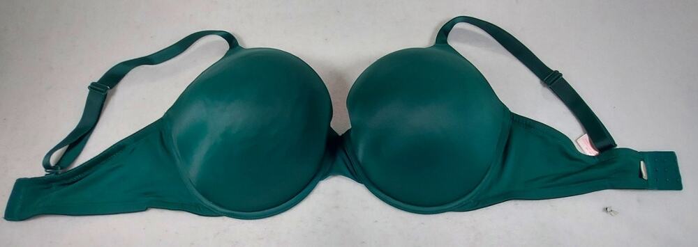 NWOT Victoria Wear Everywhere Push Up Bra 38G Green Satin Underwire Convertible